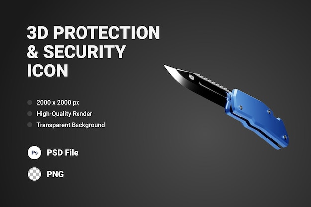 PSD 3d иконка страховой нож