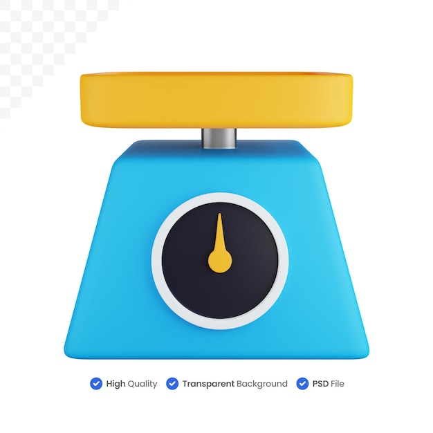 3d icon illustration kitchen scales