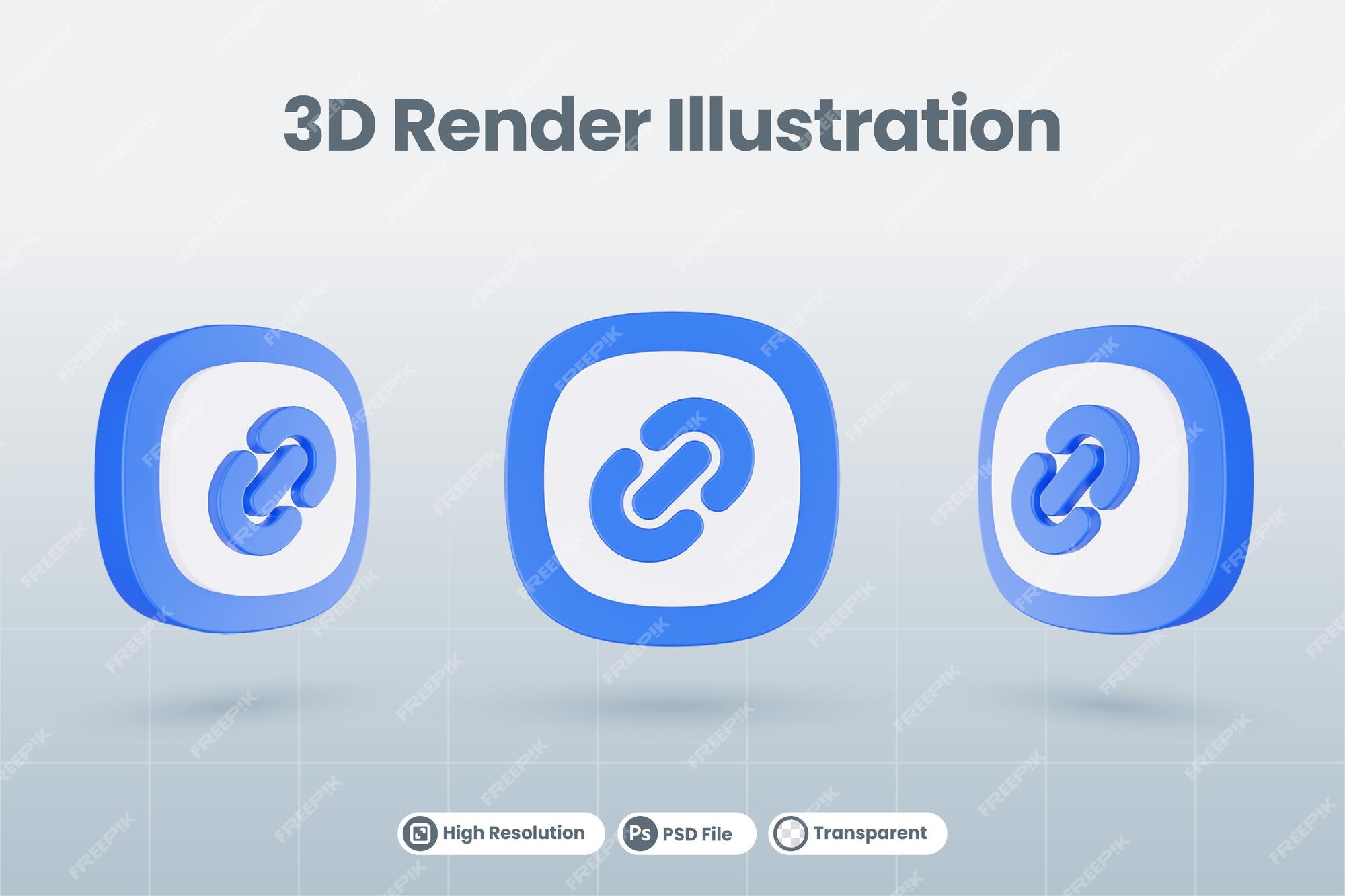 Premium PSD  Link 3d illustration