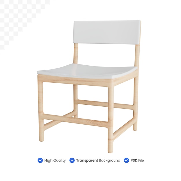 PSD 3d icon illustration minimalist chair