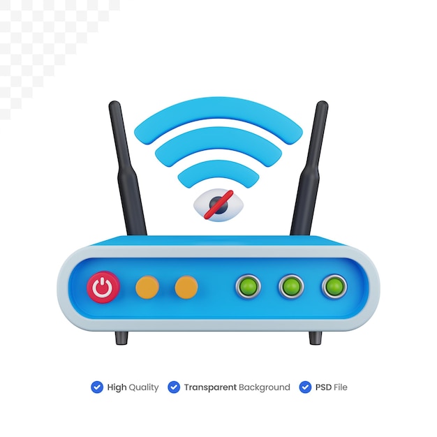 3D Icon Illustration Network Router Hide
