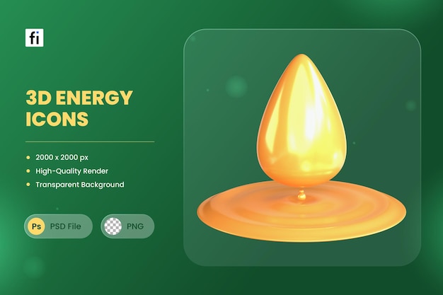 PSD 3d icon illustration oil drop