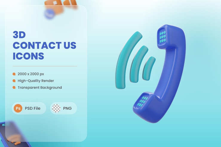 3D Icon Illustration Phone Call