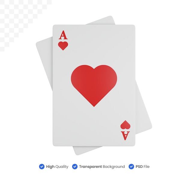 PSD 3d icon illustration red ace card