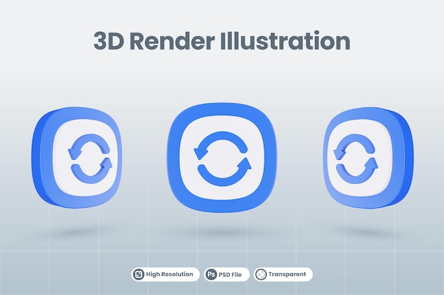 3d icon illustration refresh isolated