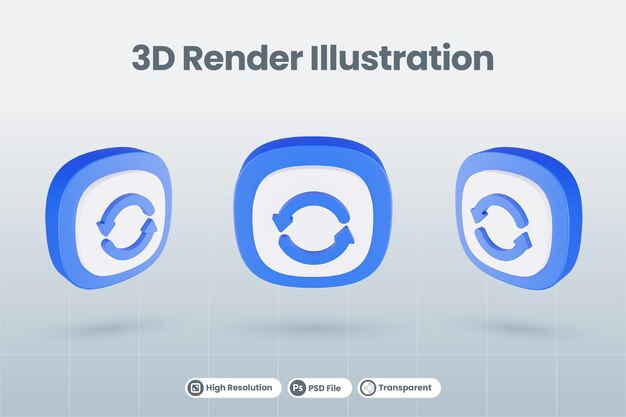 3d icon illustration refresh isolated