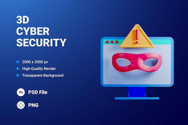 3d icon illustration rootkit hacker anonymous