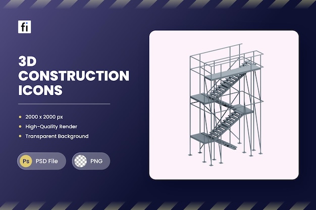 3d icon illustration scaffolding