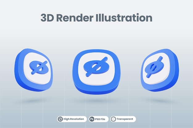 Illustrazione dell'icona 3d nascosta nascosta