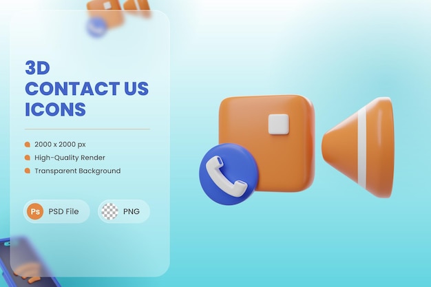 PSD 3d icon illustration video call