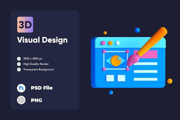 PSD 3d icon illustration visual design