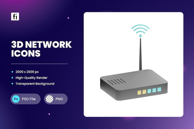 3D Icon Illustration Wireless Access
