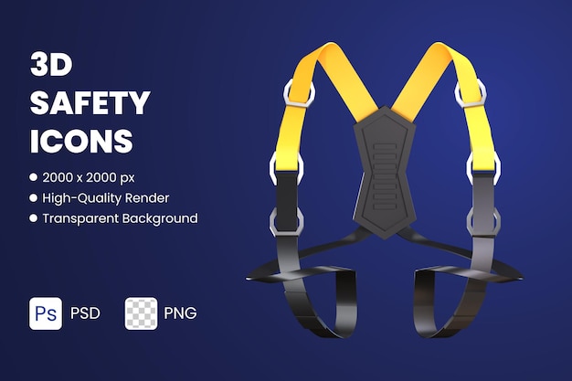 PSD 3d icon illustrations safety harness