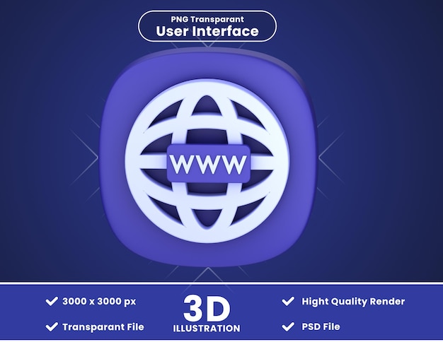 PSD browser di illustrazione dell'icona 3d