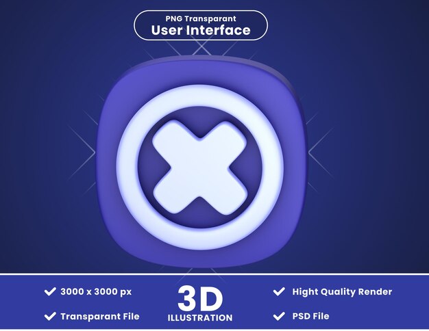 3d icon iluustration cancel