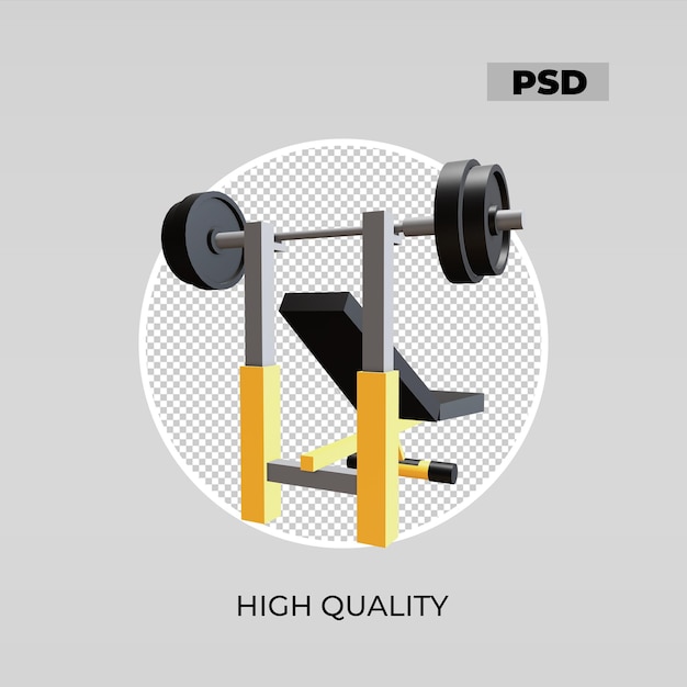 PSD 3d icon incline bench press look 4