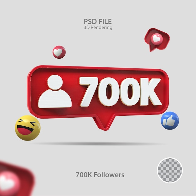 3d значок instagram 700k