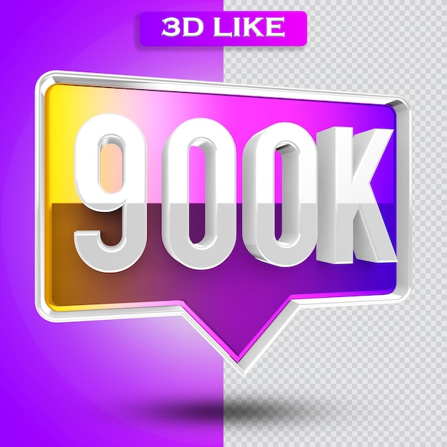 3d icon instagram 900k followers render