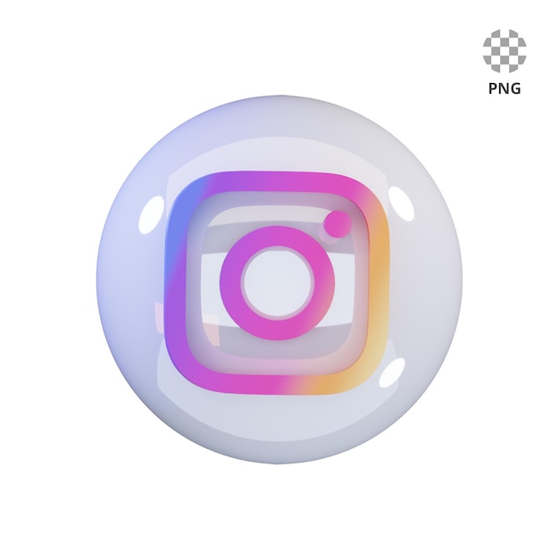 PSD icona 3d instagram