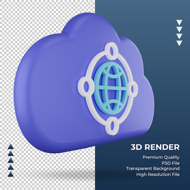 PSD 3 d图标互联网云计算物联网信号呈现左视图