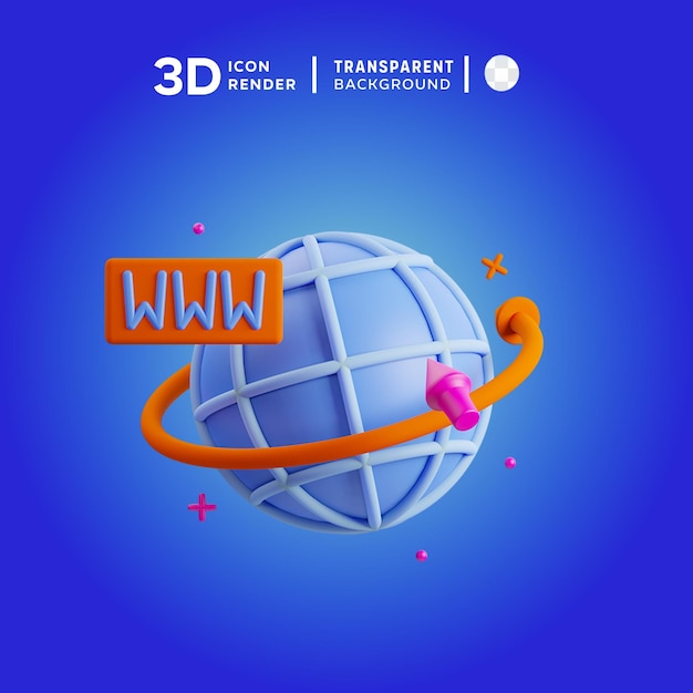 PSD illustrazione dell'icona internet 3d