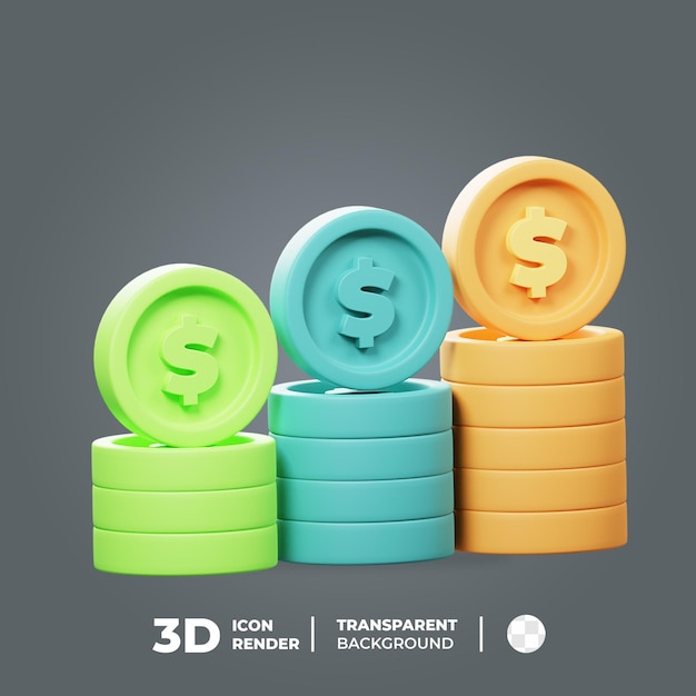 3d icon investment diagram