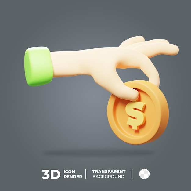 3d icon investment holding coin