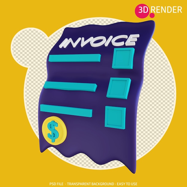 3d icon invoice