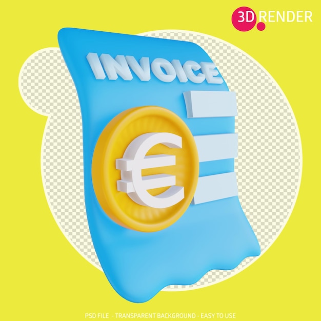 3d icon invoice