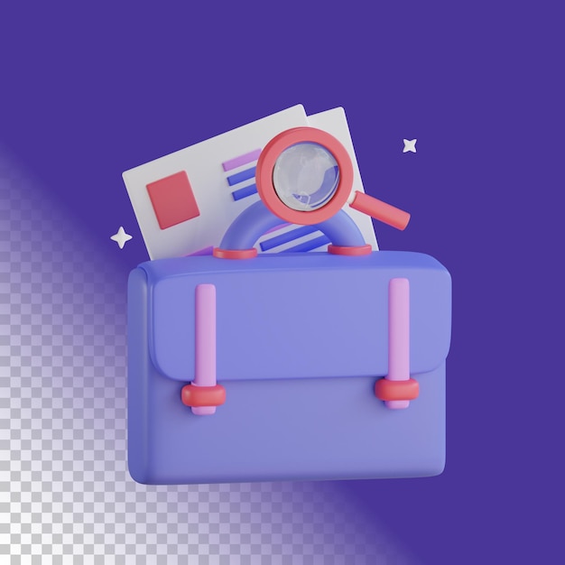 PSD 3d icon job search