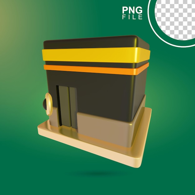 3D アイコン カーバ ハッジとウムラのシンボル