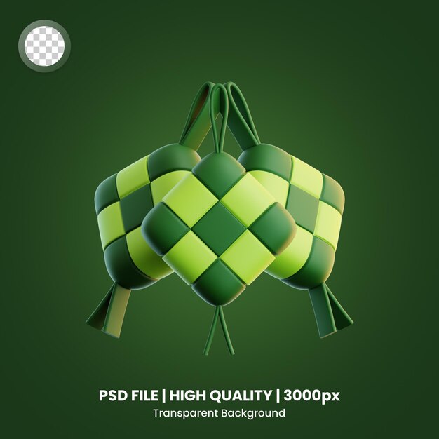 PSD icona 3d ketupat