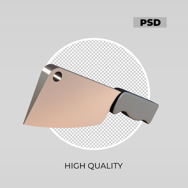 PSD 3d icon kitchen cleaver knife look 3