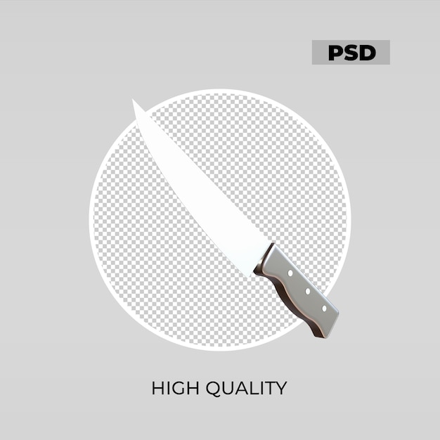PSD 3d иконка вид кухонного ножа 2