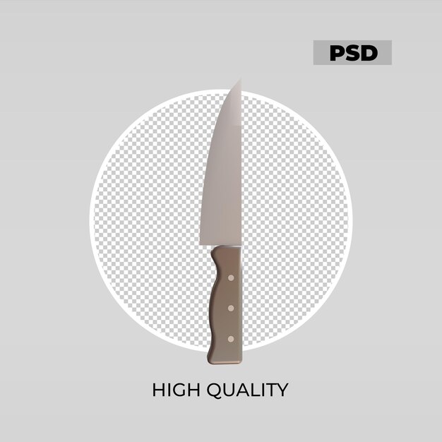 PSD coltello da cucina icona 3d