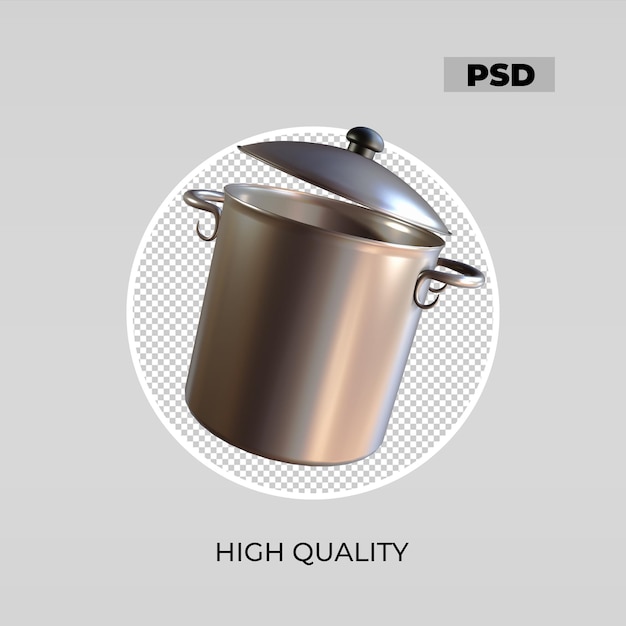 PSD 3d icona pentola da cucina look 2