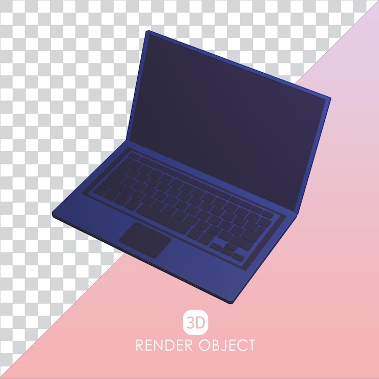 PSD 3d icon laptop portable pc render illustration