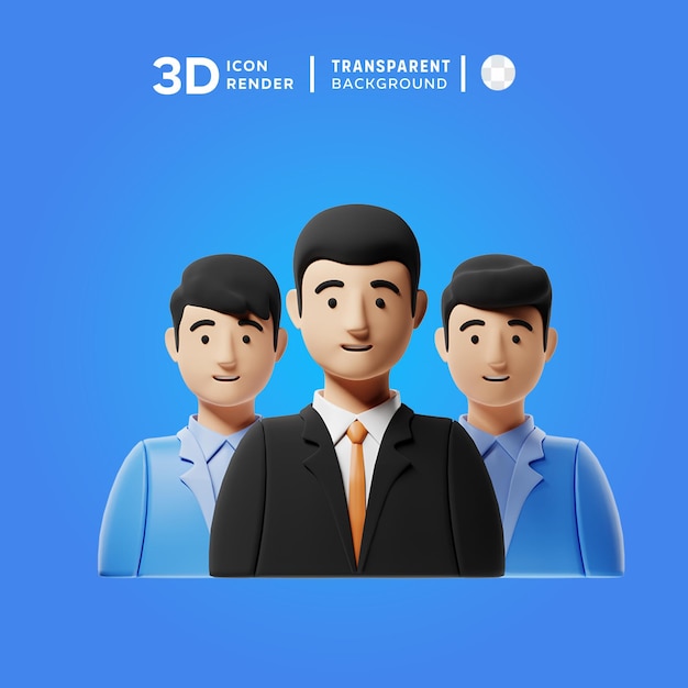 PSD 3d 아이콘 리더십 일러스트