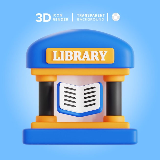 3d icon library illustration