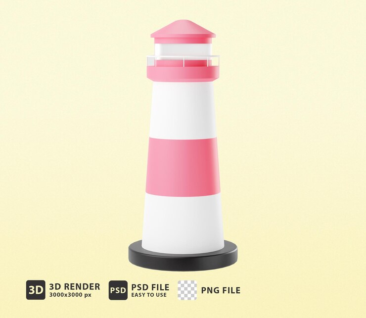 PSD 3dアイコン灯台