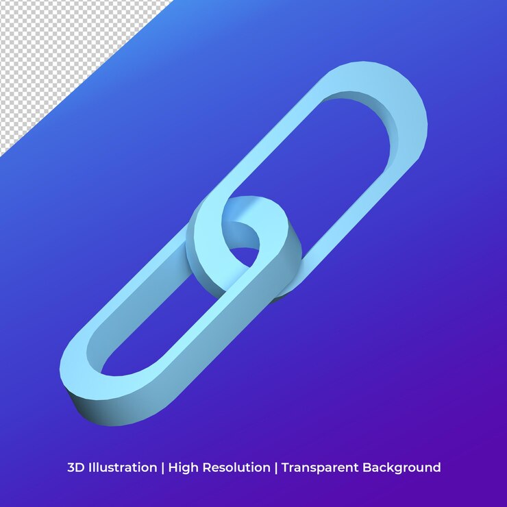 PSD 3d icon link illlustration