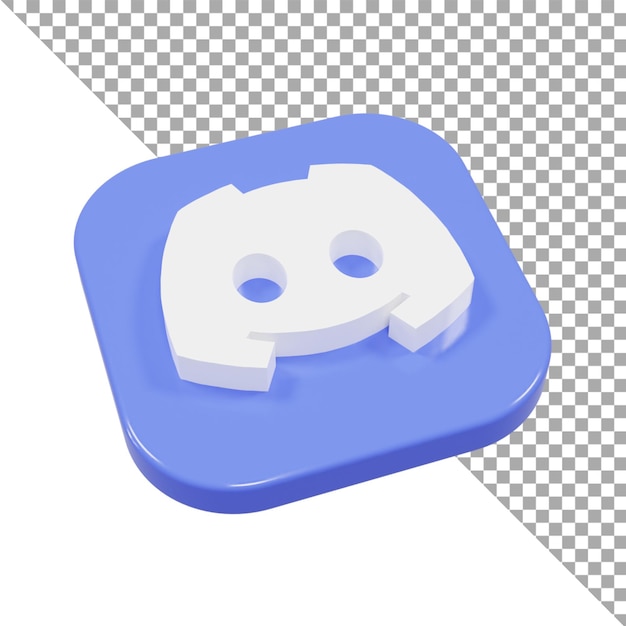 PSD 3d icon logo discord minimalist isometric