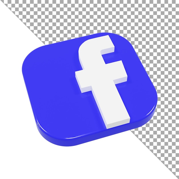 3d icona logo facebook isometrico minimalista