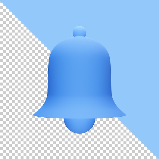 PSD 3d icon lonceng isolated on the wihte background