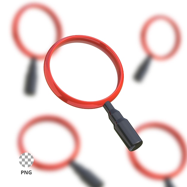 PSD 3d icon magnifying glass