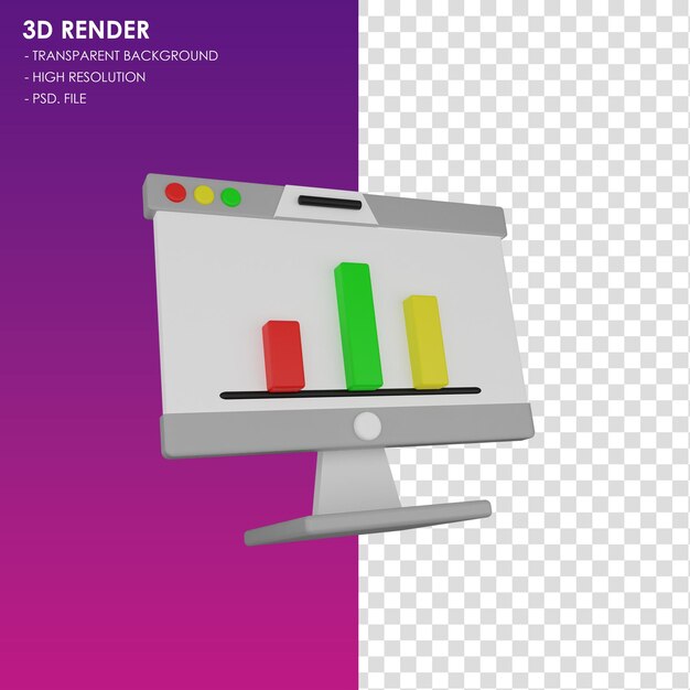 3Dアイコンマーケティング分析