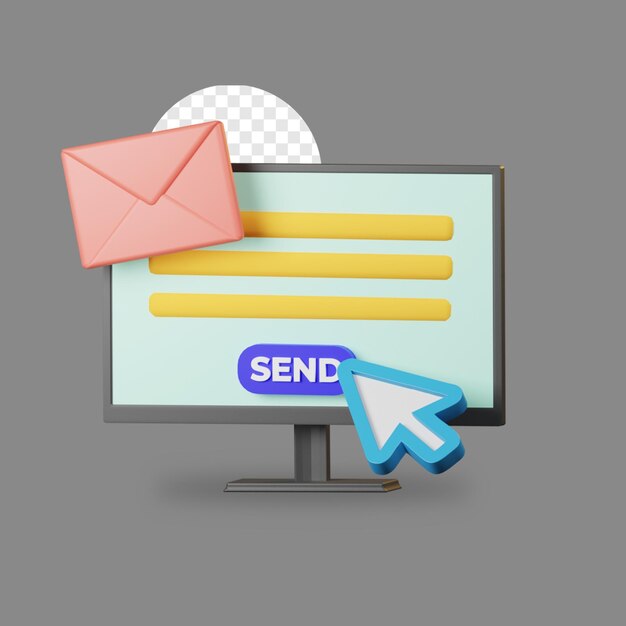 PSD 3d icon marketing e-mail promocja