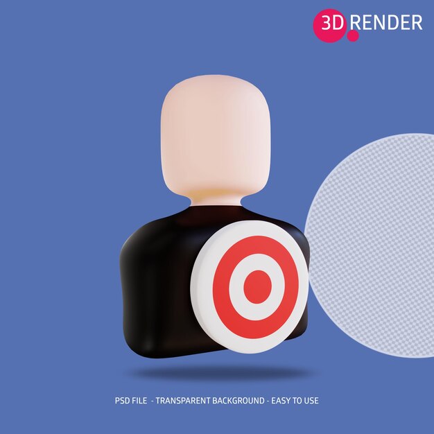 PSD 3d icon marketing target