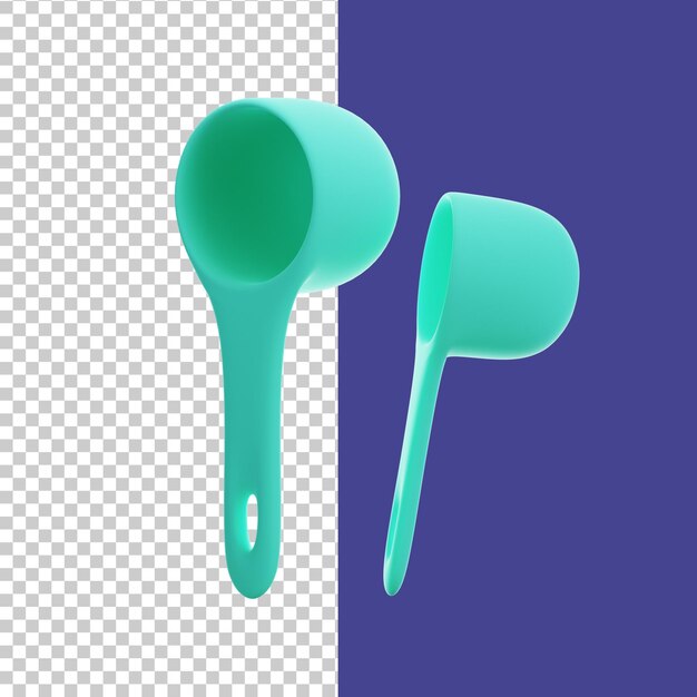 PSD 3d icon measuring cups and spoons isolated on the transparent background