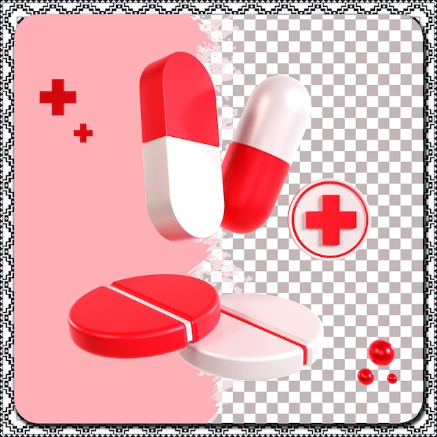 3d icon of medical pills medicine